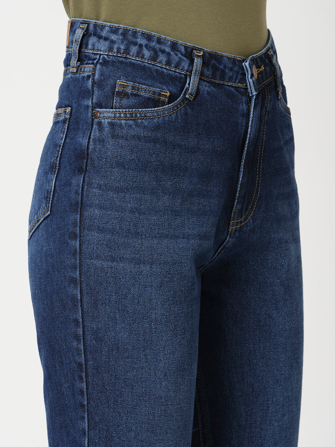 Women Blue High-Rise Relax Straight Fit Jeans