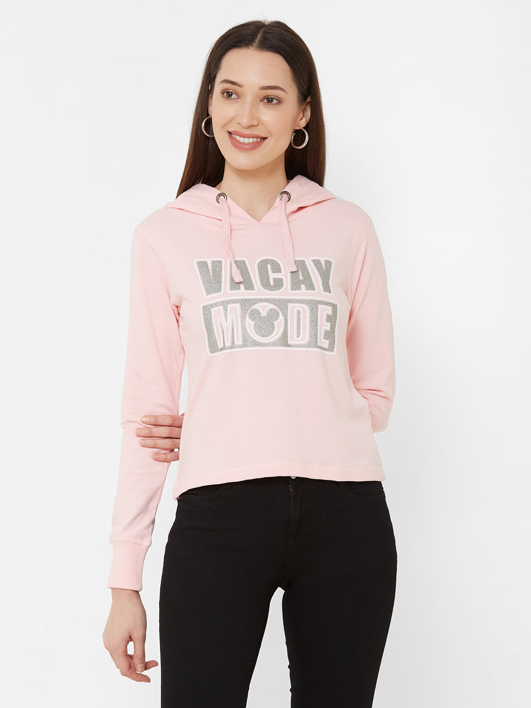 Women Lotus Pink Hood T-Shirt