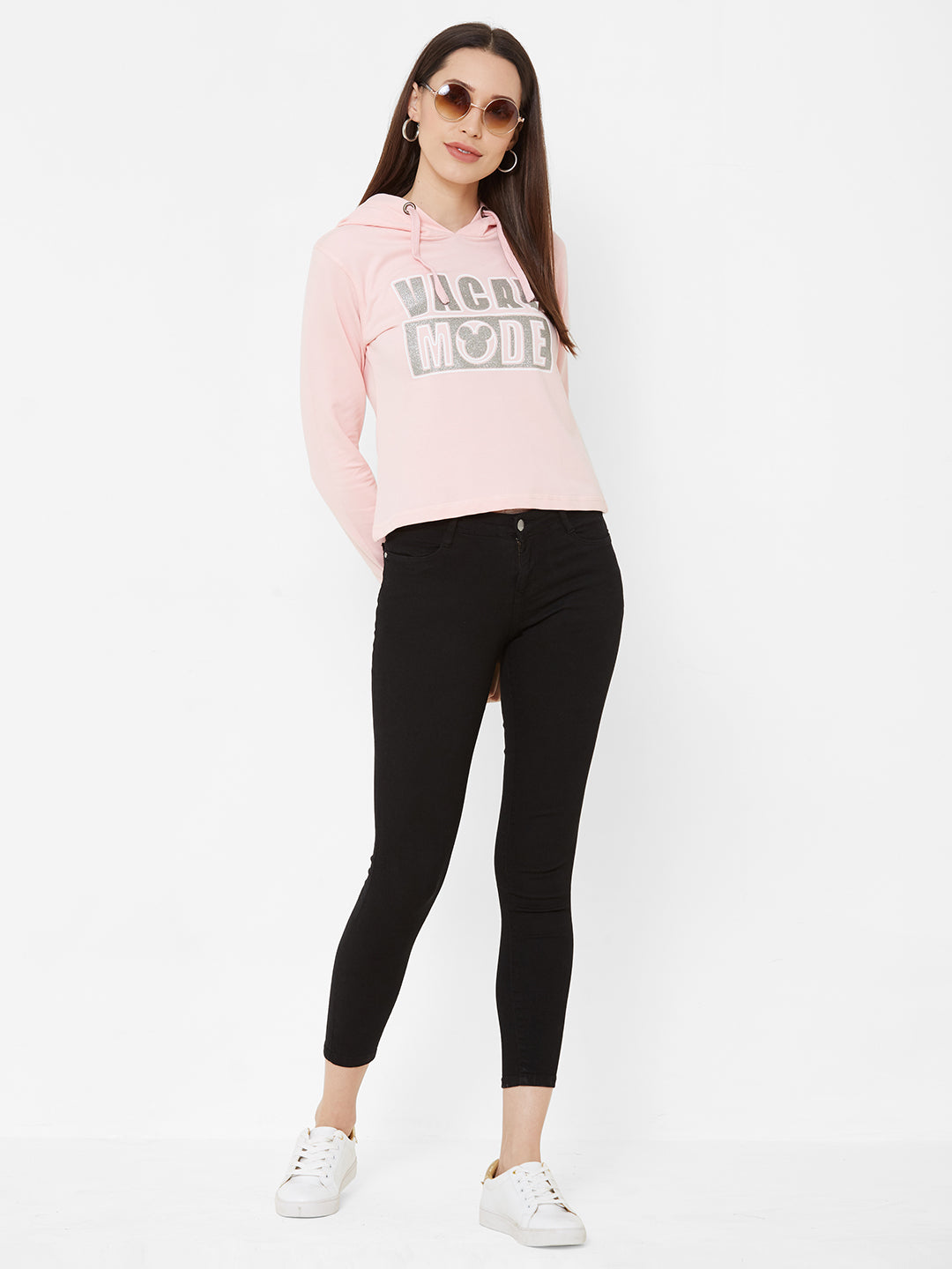 Women Lotus Pink Hood T-Shirt