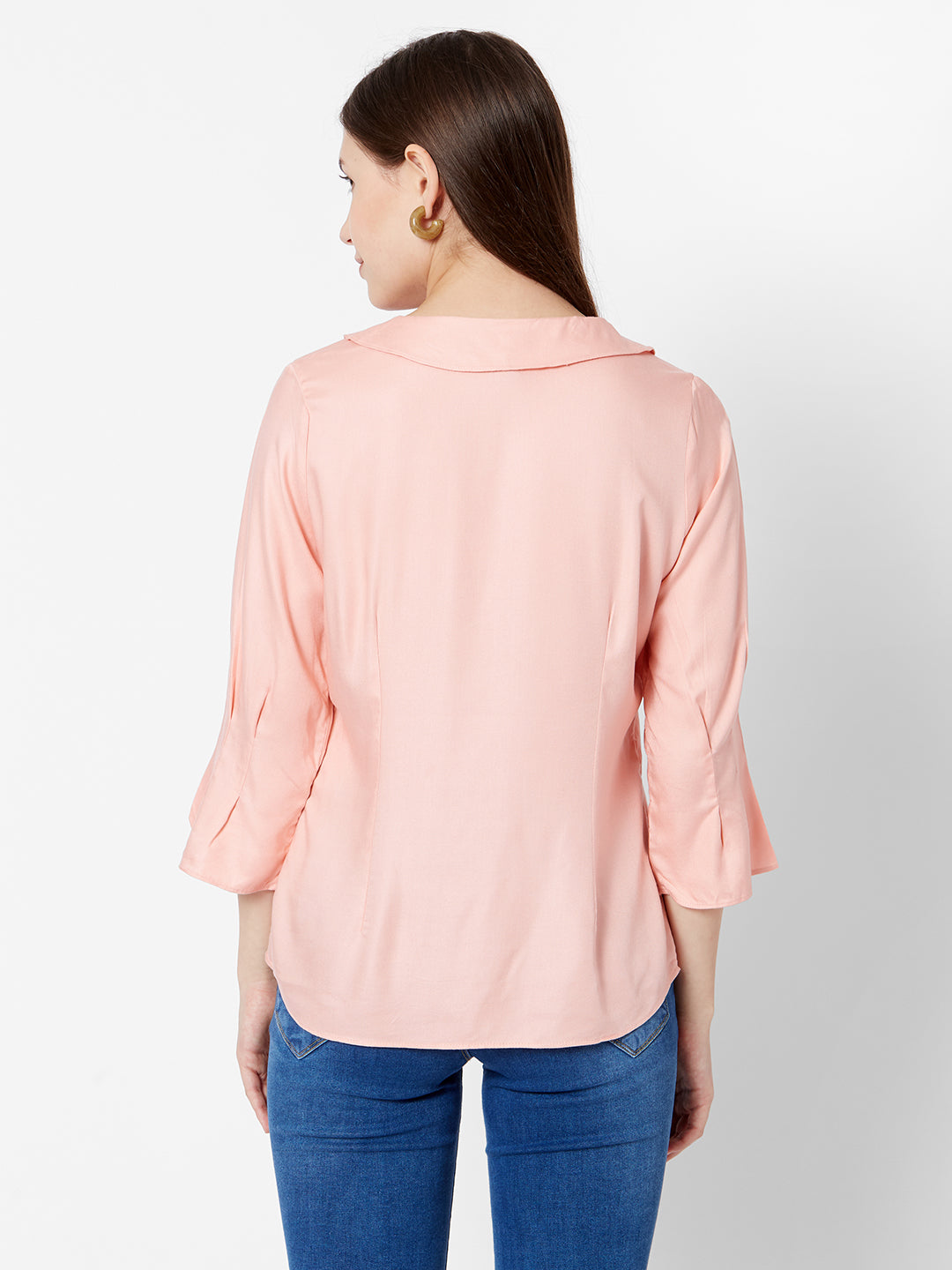 Women Peach Slim Top