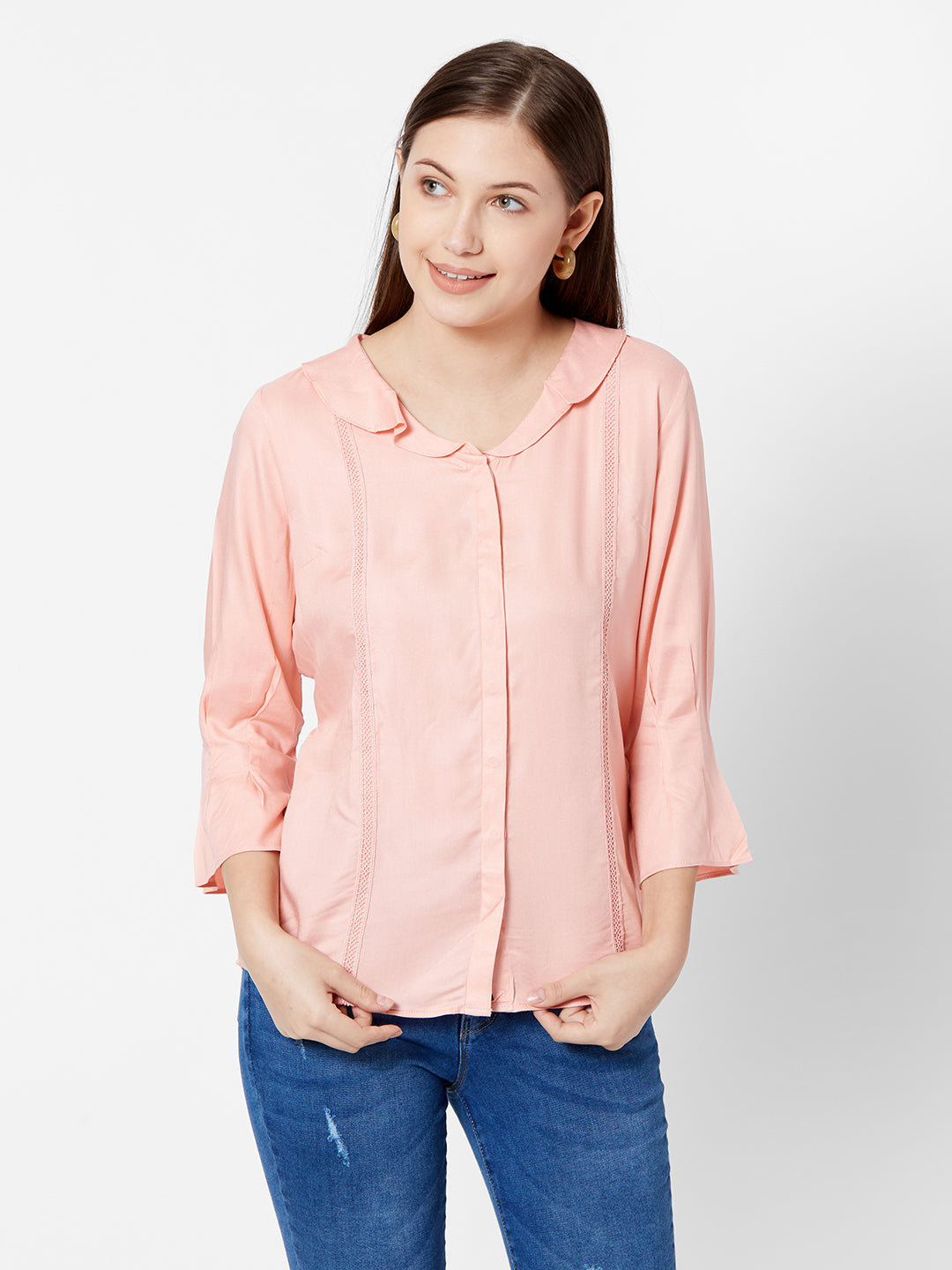 Women Peach Slim Top