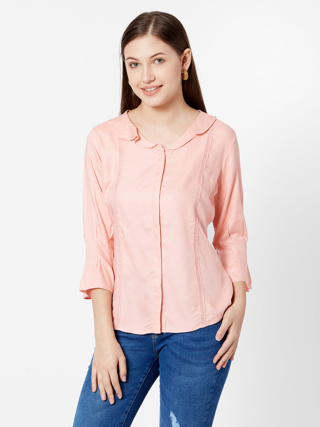 Women Peach Slim Top