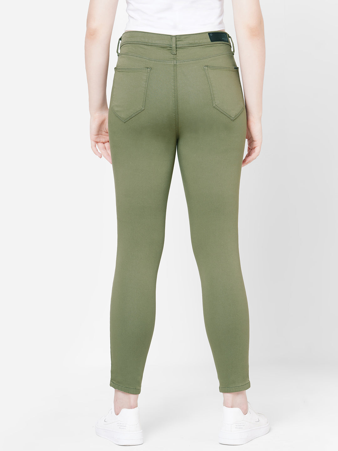 Women Olive High-Rise Skinny Jeans