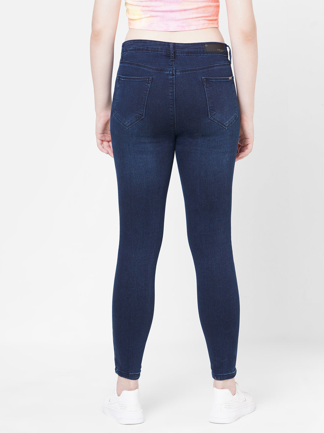 Women Dark Blue High-Rise Skinny Jeans