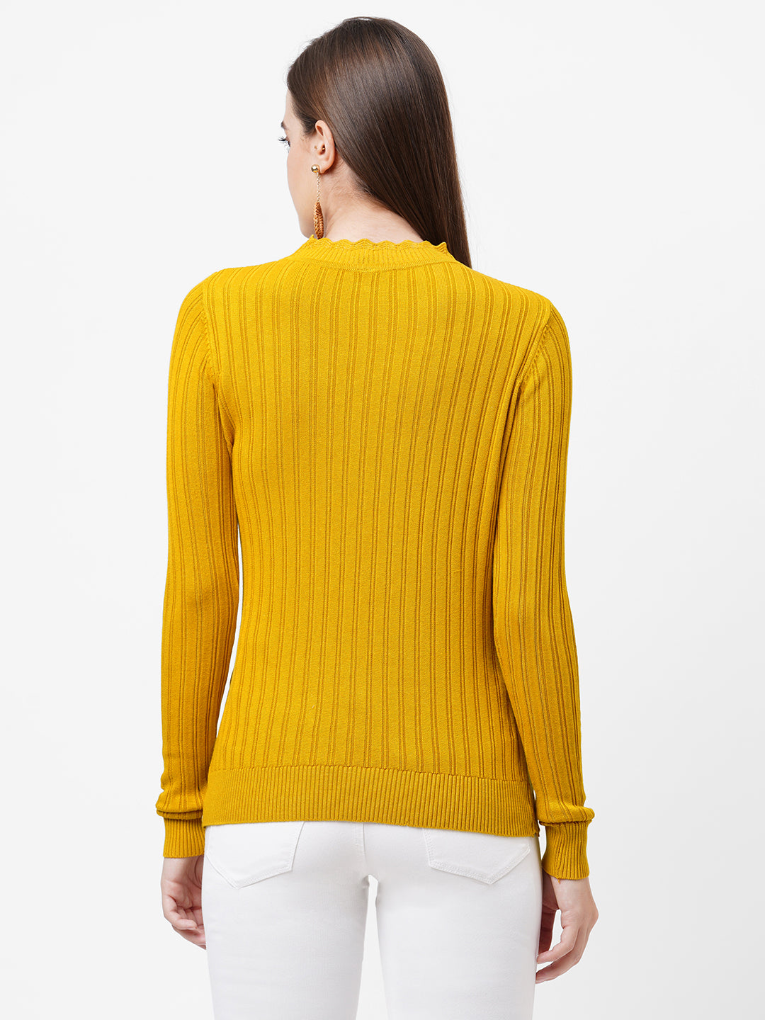 Women Mustard Slim Sweater