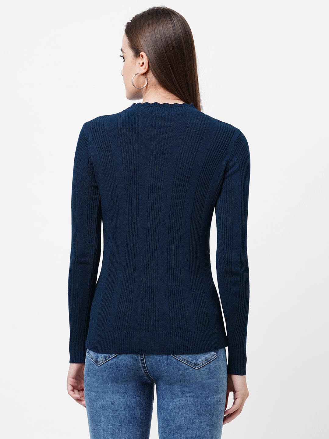 Women Airforce Blue Winter Sweater