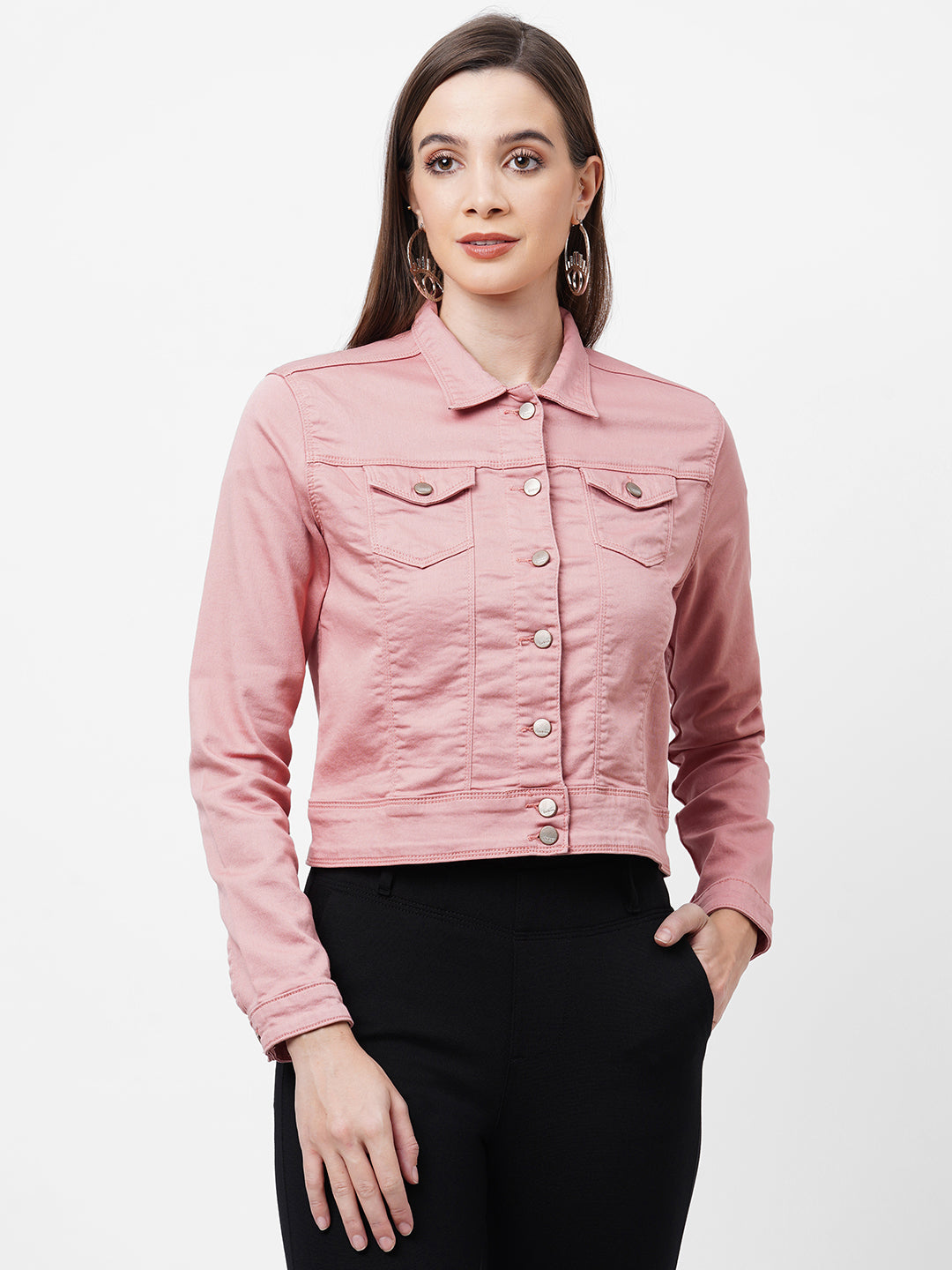 Women Blush Pink Slim Jackets