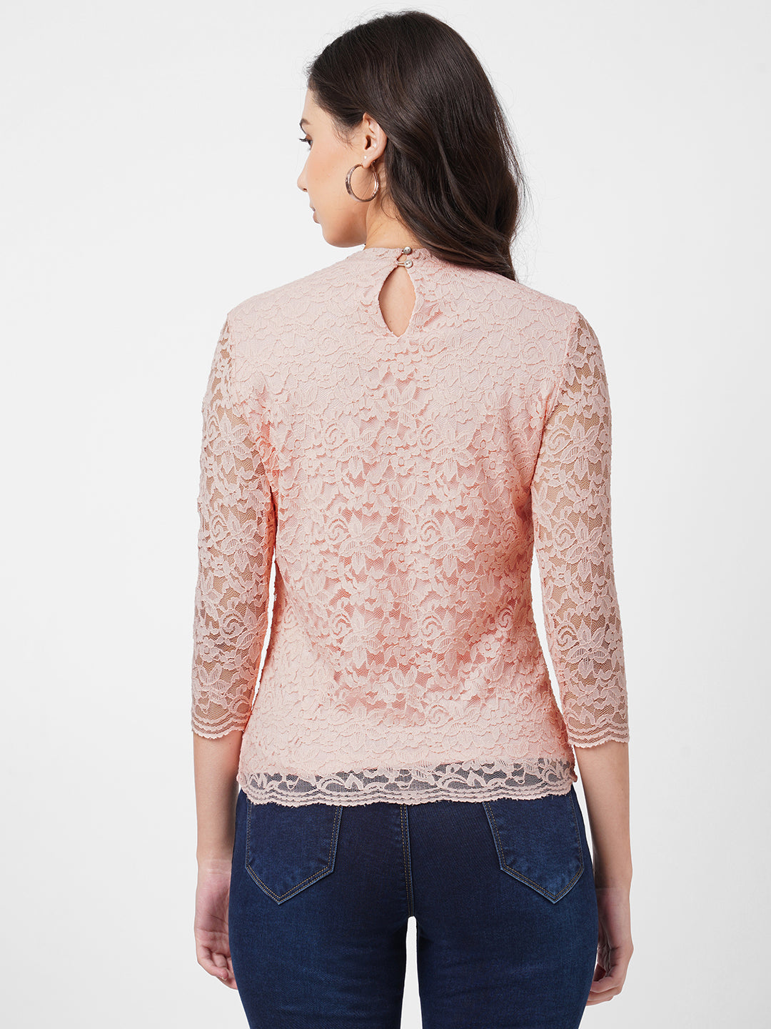 Women Peach Slim Top