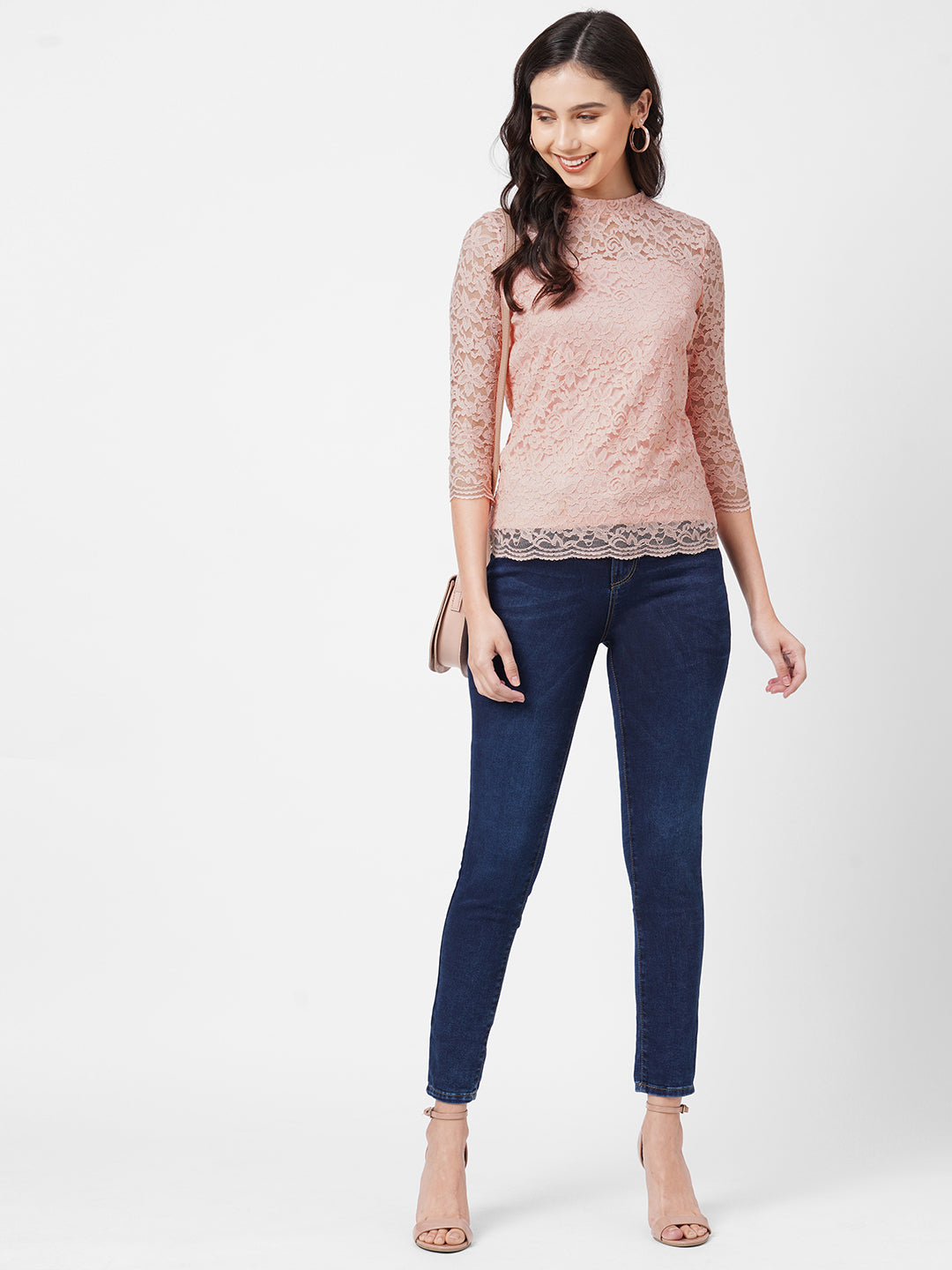 Women Peach Slim Top