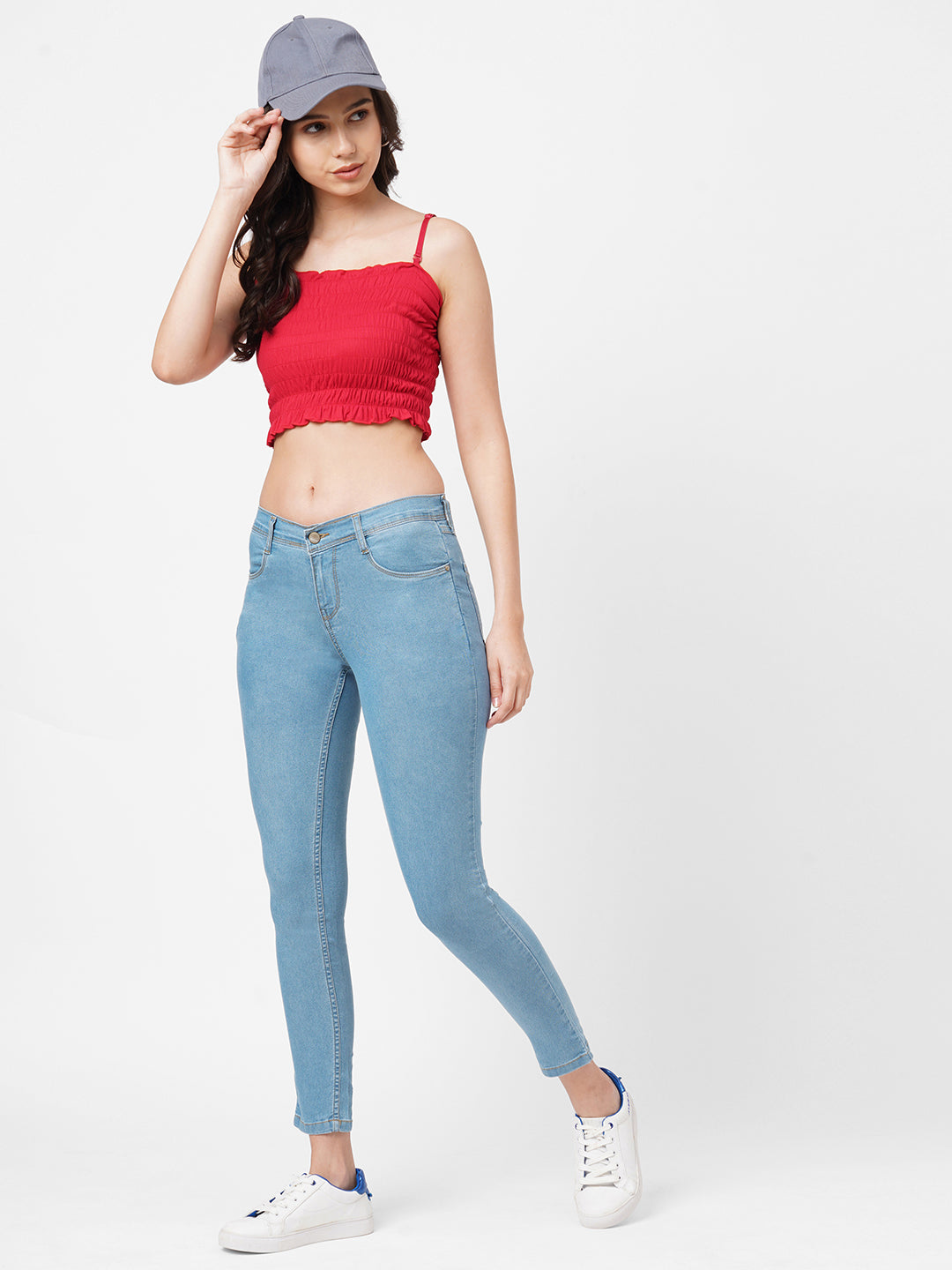 Women Blue Mid-Rise Skinny Jeans