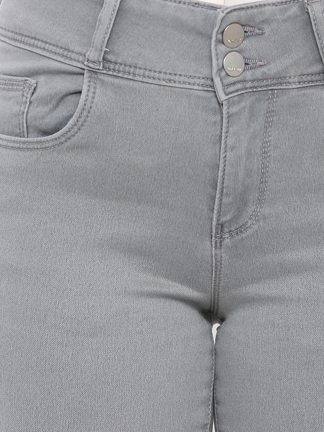 Women Grey High-Rise Skinny Crop Length Jeans