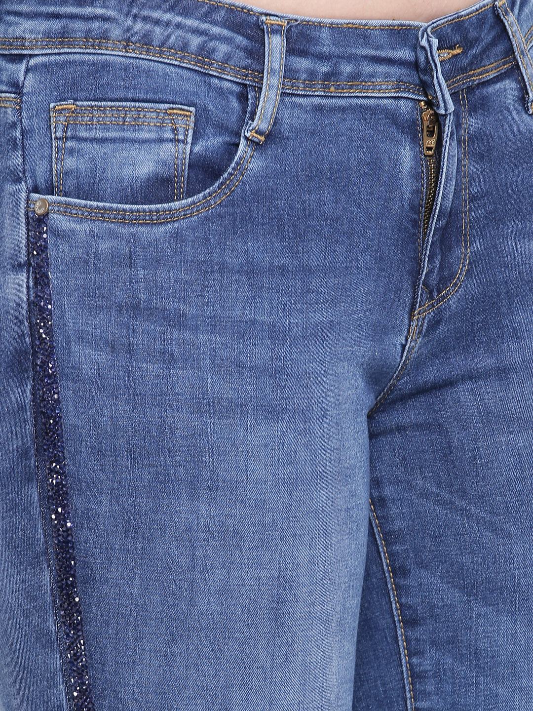 Women Blue Mid-Rise Skinny Crop Jeans