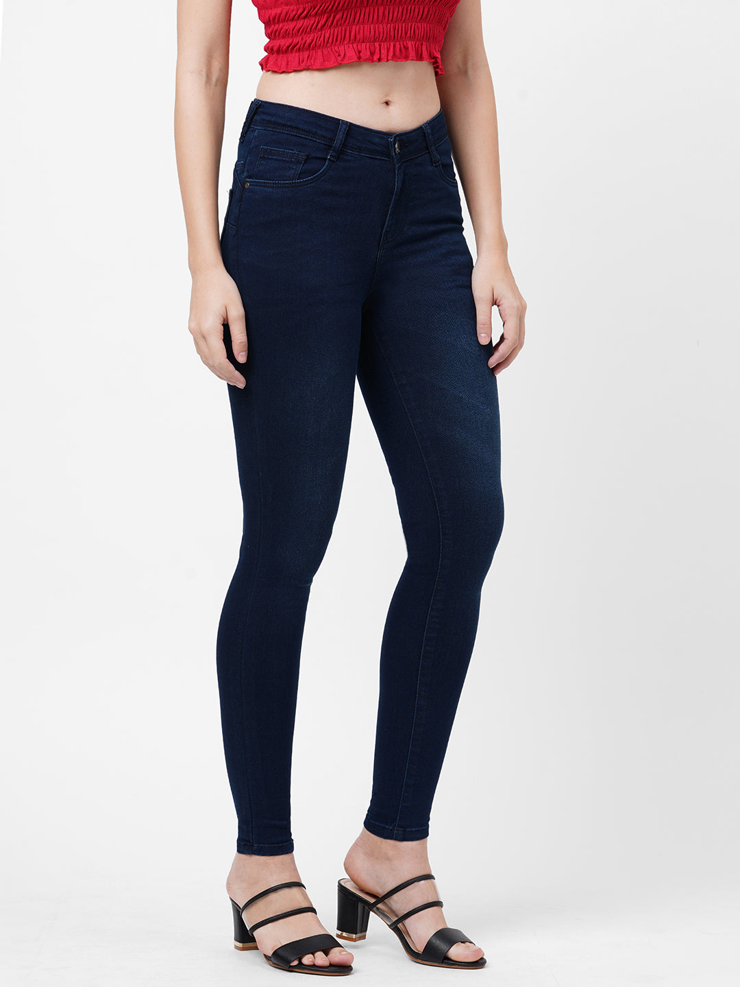 Women Mid-Rise Push Up Super Skinny Jeans