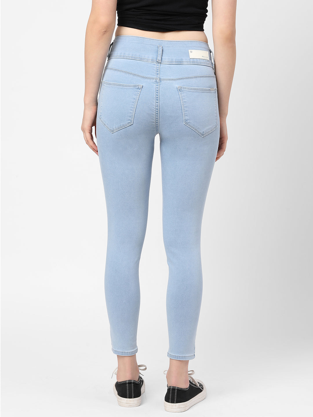 Women Light Blue High-Rise Skinny Jeans
