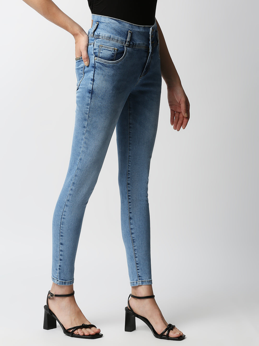 Women Blue High-Rise Skinny Jeans