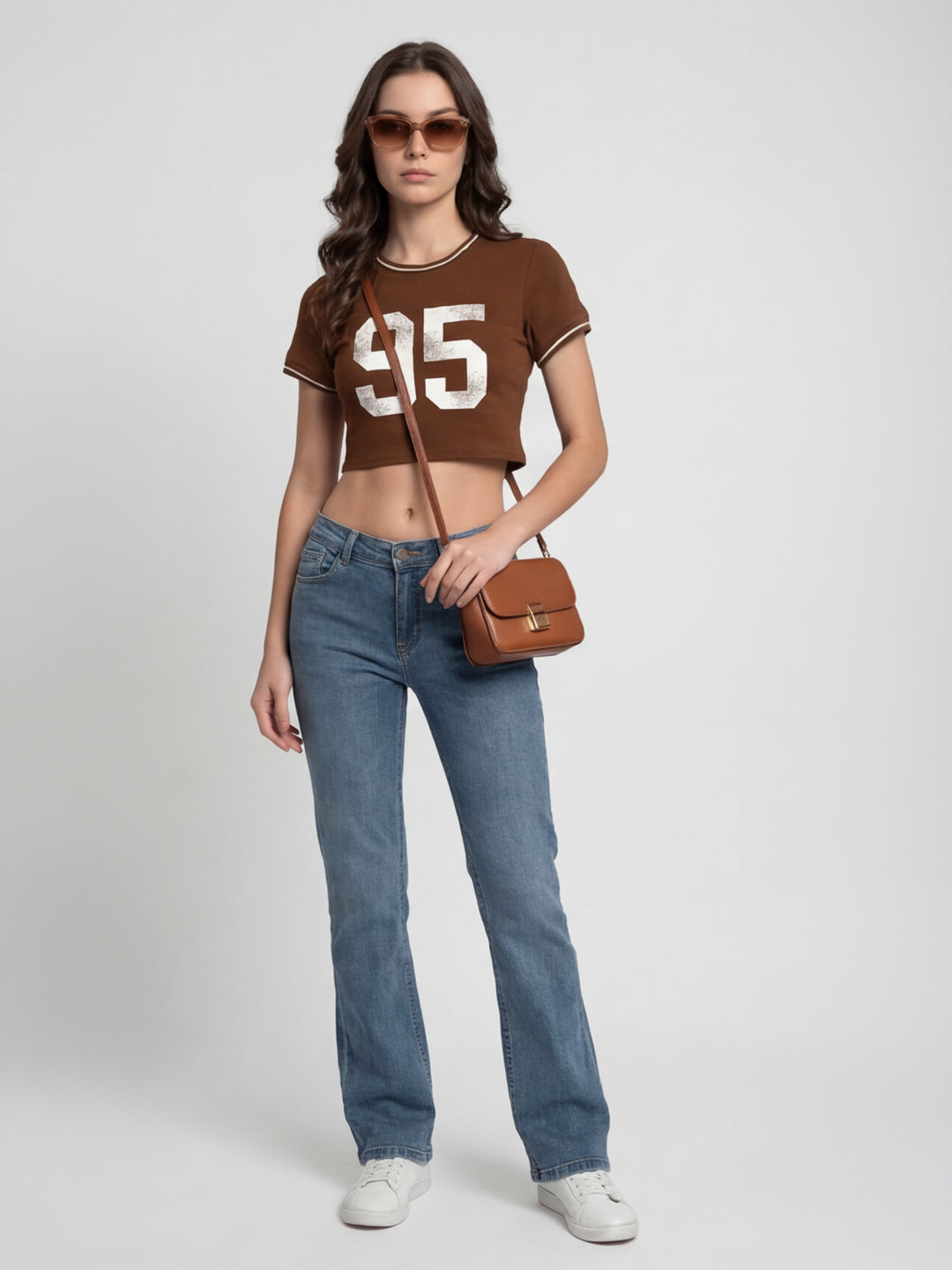 Women Light Blue High-Rise Mini Flare Jeans