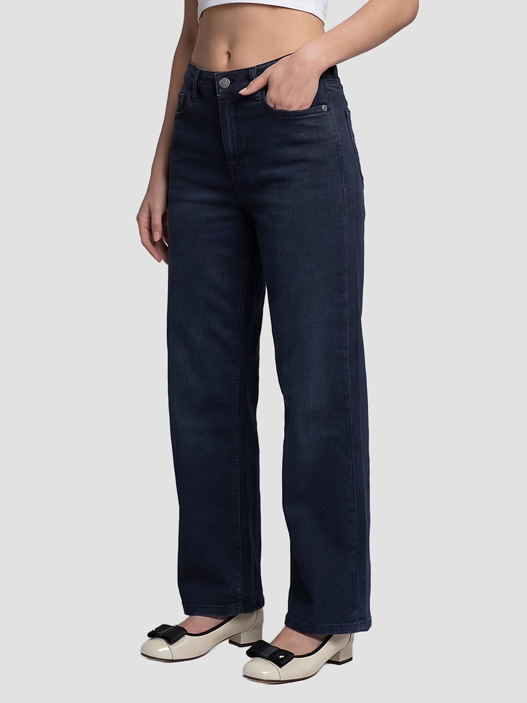 Women Indigo High-Rise Baggy Jeans