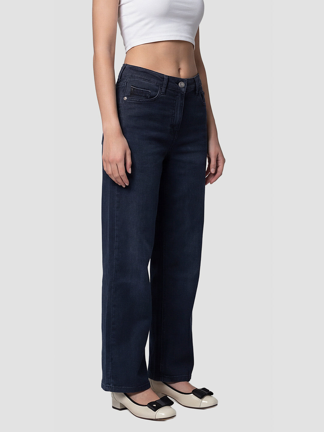 Women Indigo High-Rise Baggy Jeans