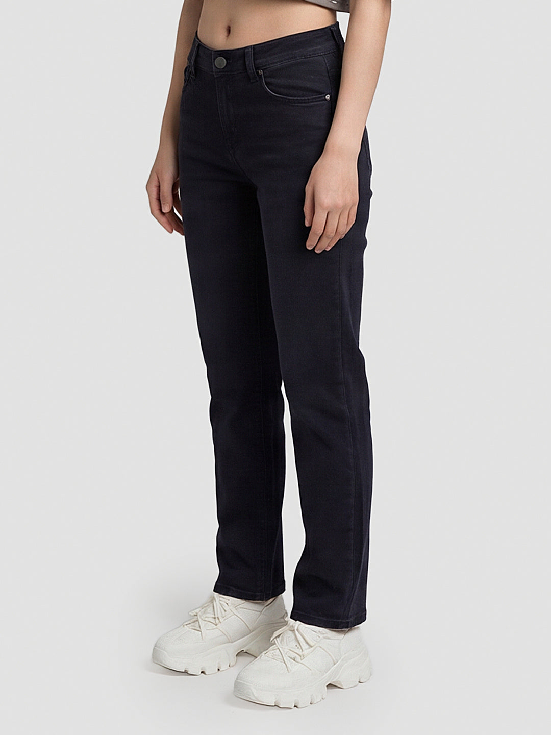 Women Indigo High-Rise Slim Straight Fit Jeans
