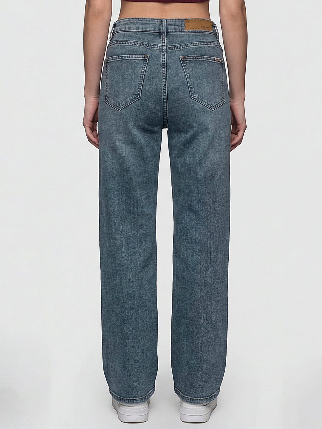 Women Blue High-Rise Wide Leg Jeans