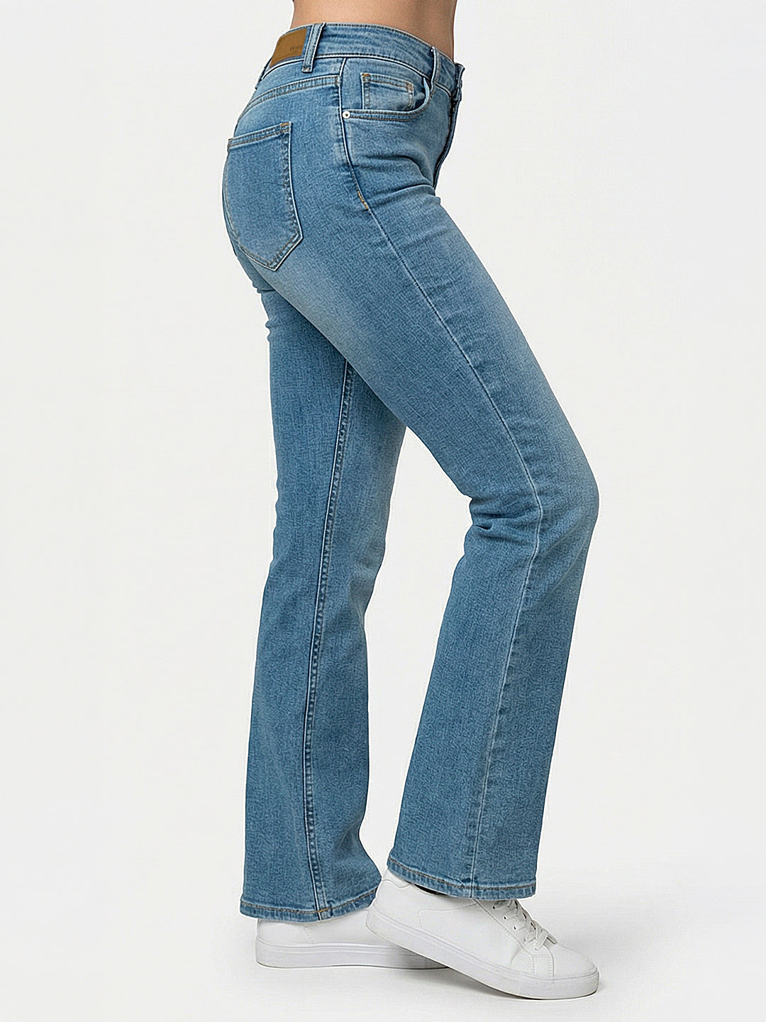 Women Light Blue High-Rise Flare Jeans