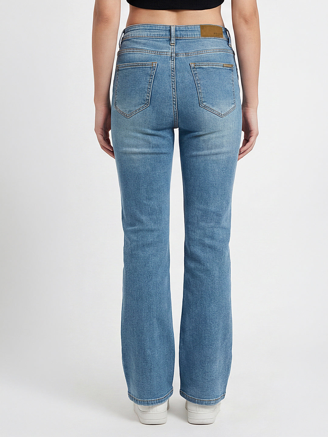 Women Light Blue High-Rise Flare Jeans