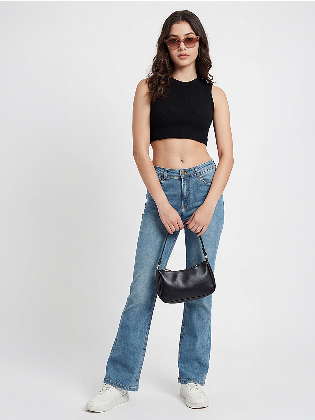 Women Light Blue High-Rise Flare Jeans