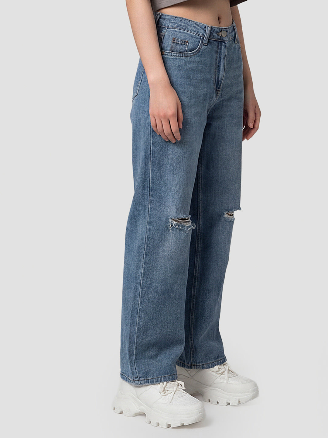 Women Blue High-Rise Wide Leg Jeans