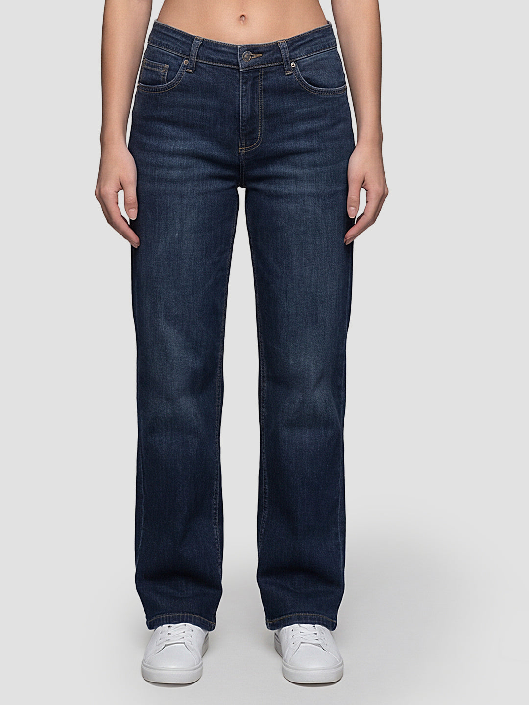 Women Blue High-Rise Wide Leg Jeans