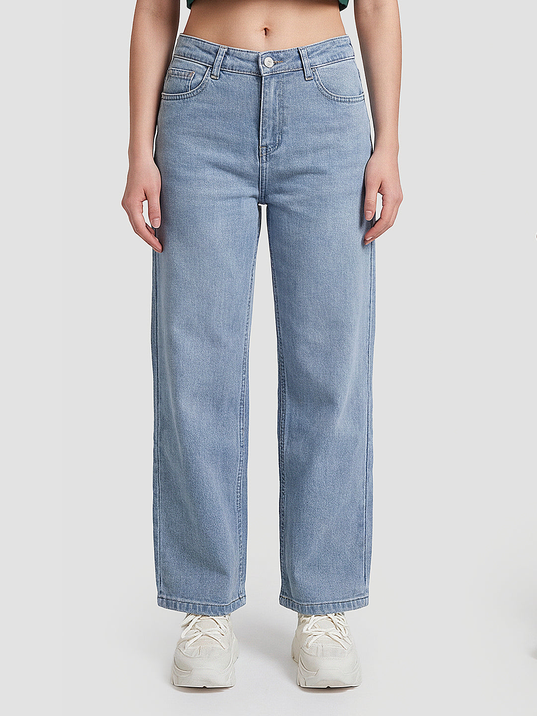 Women Light Blue Culottes