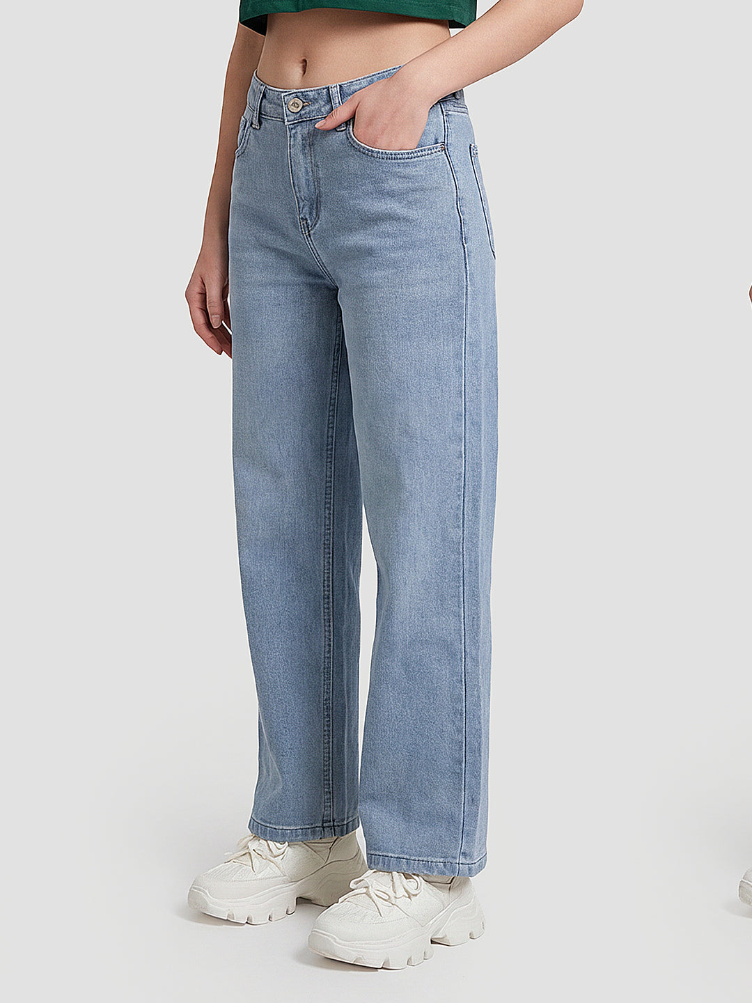 Women Light Blue Culottes