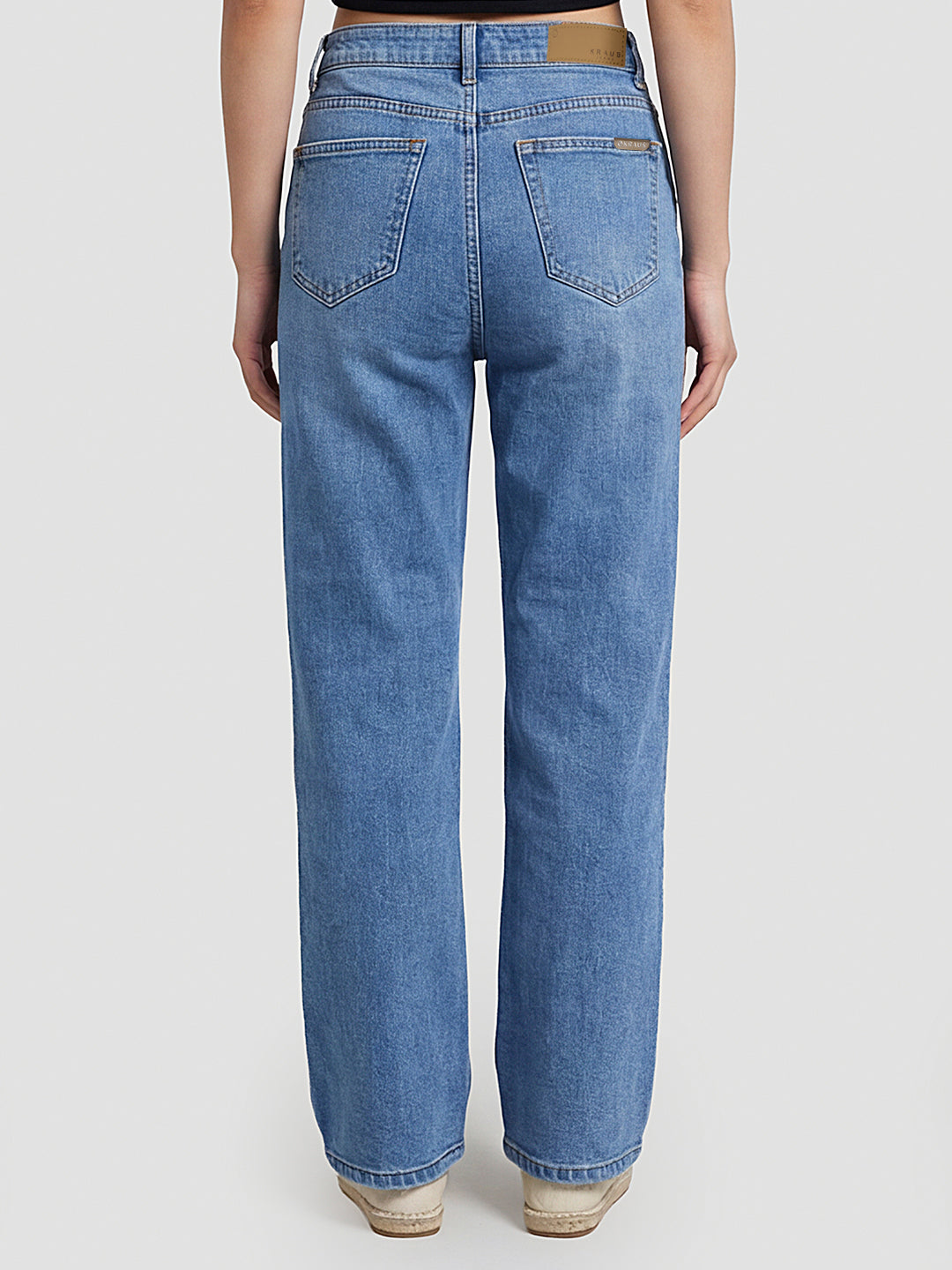 Women Light Blue High-Rise Wide Leg Jeans