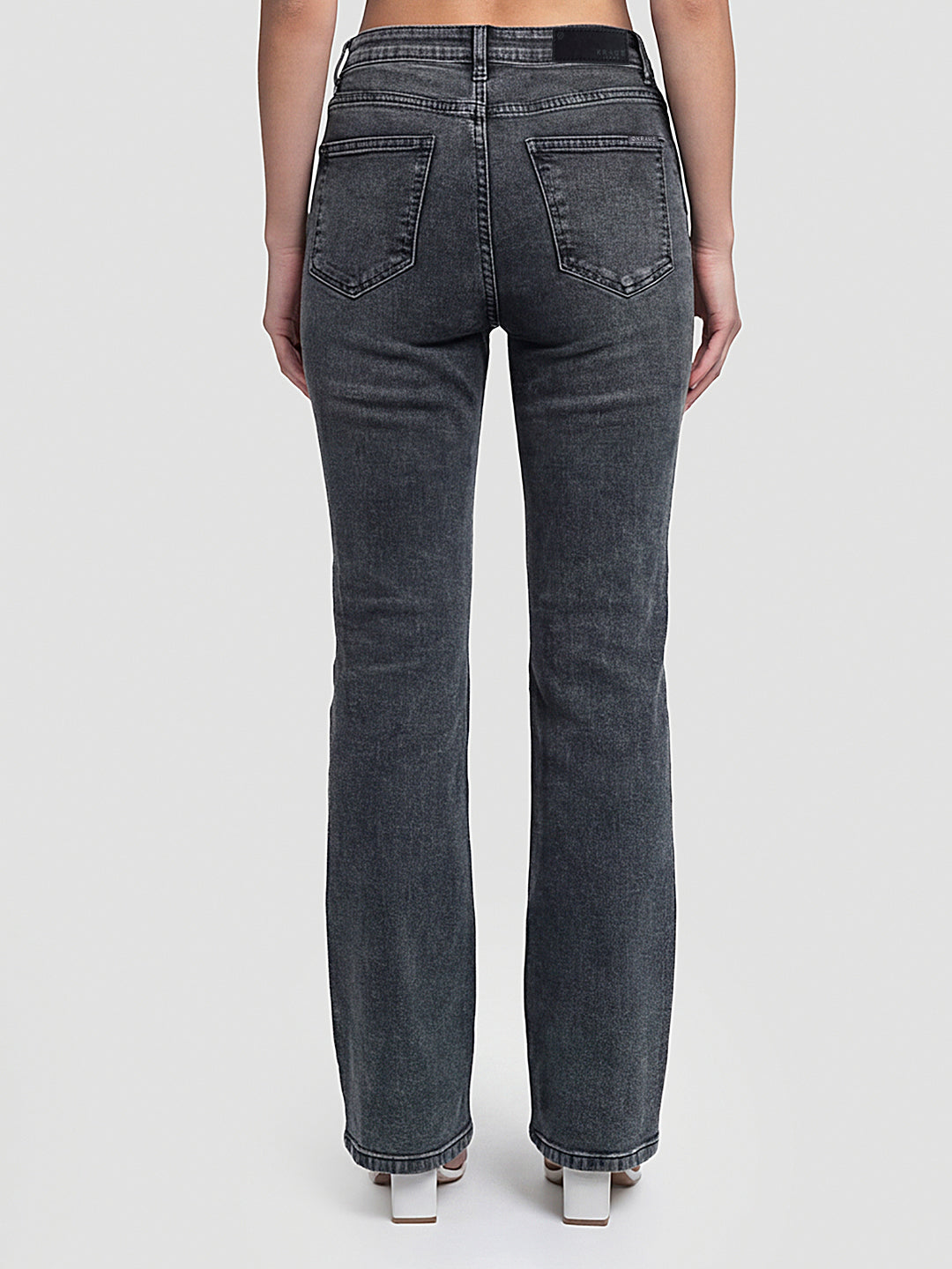 Women Slate Blue High-Rise Flare Jeans