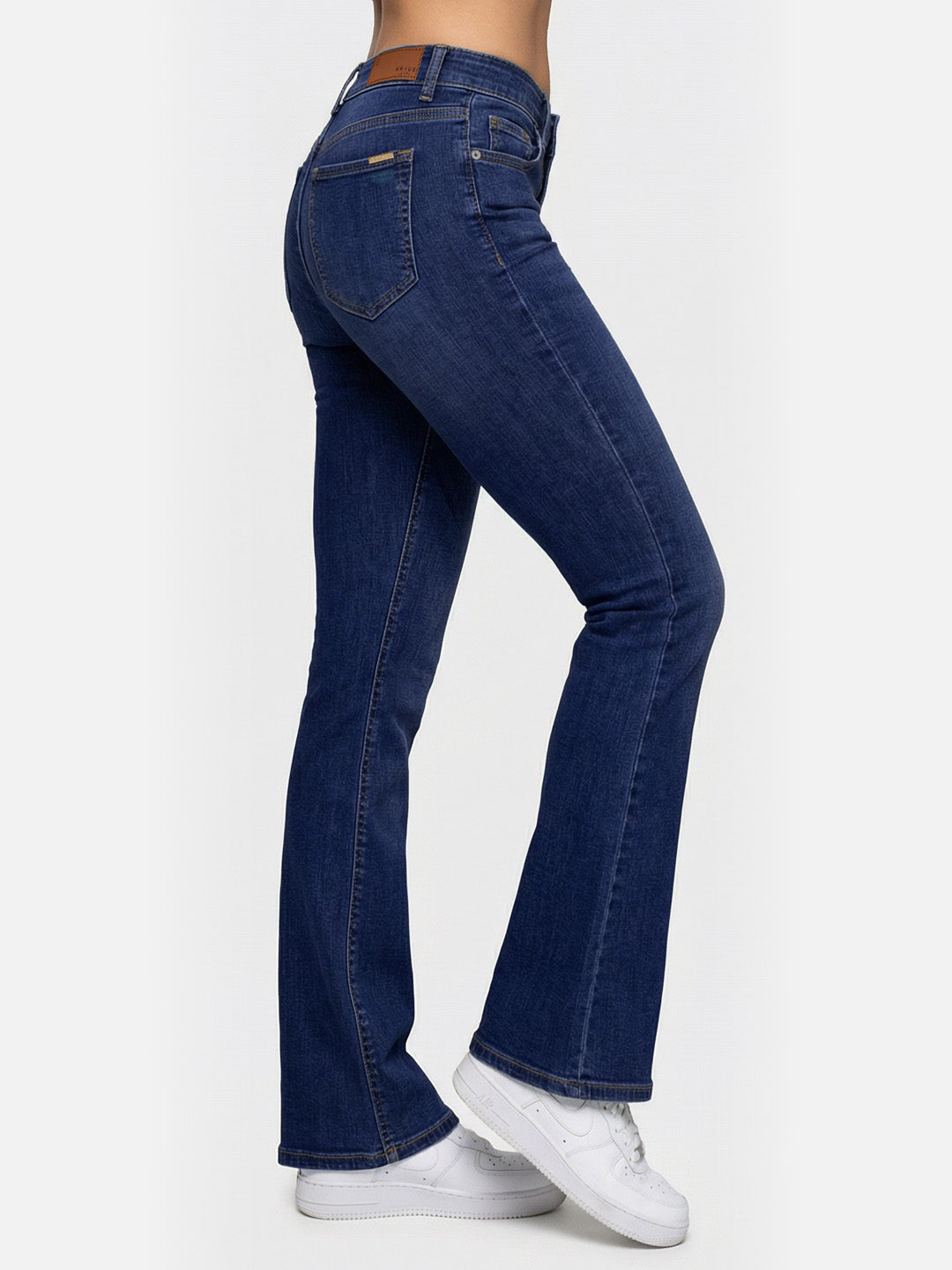 Women Blue High-Rise Mini Flare Jeans