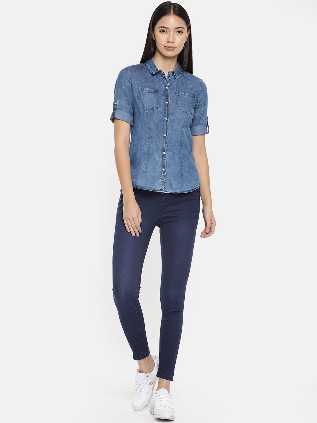 Women Mid-Rise Skinny Crop Jeans