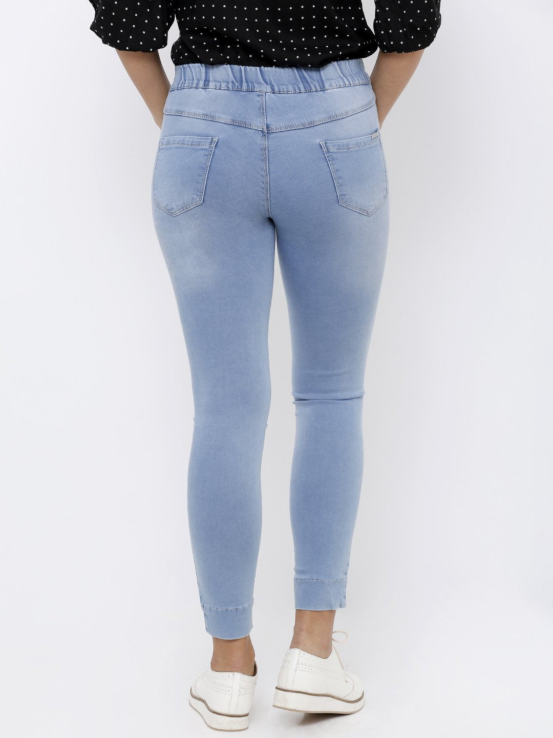 Women Light Blue Skinny Denim Leggings