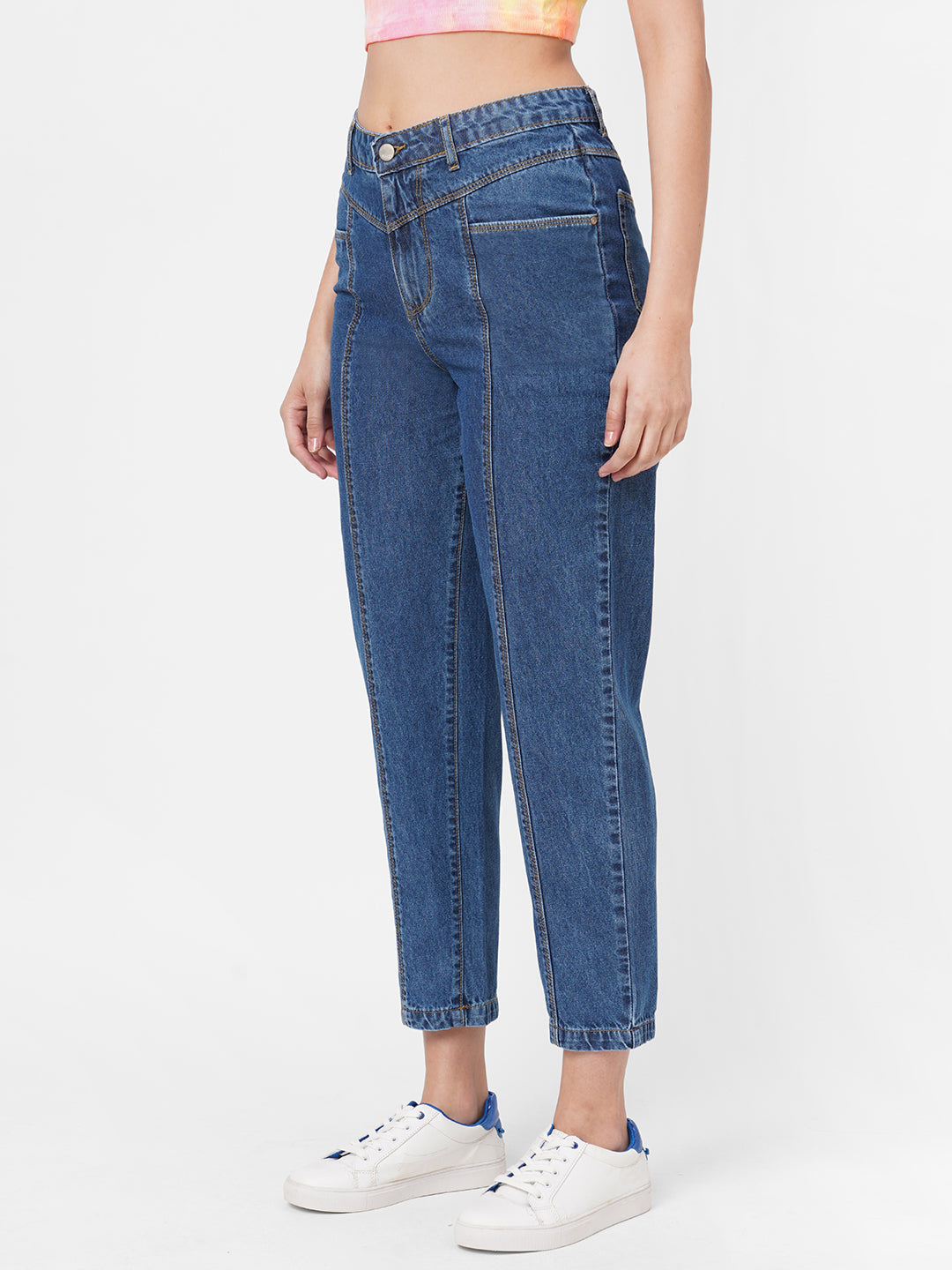 Women Blue High-Rise Baggy Fit Jeans