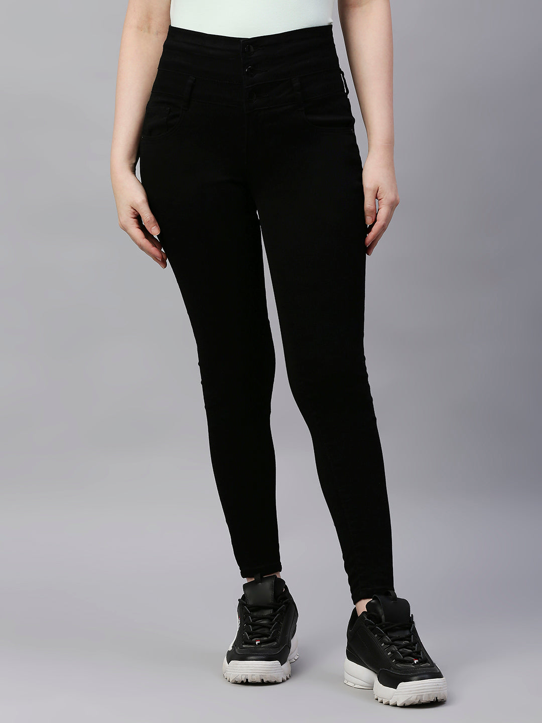 Buy Women Black Super High-Rise Super Skinny Jeans Kraus Jeans