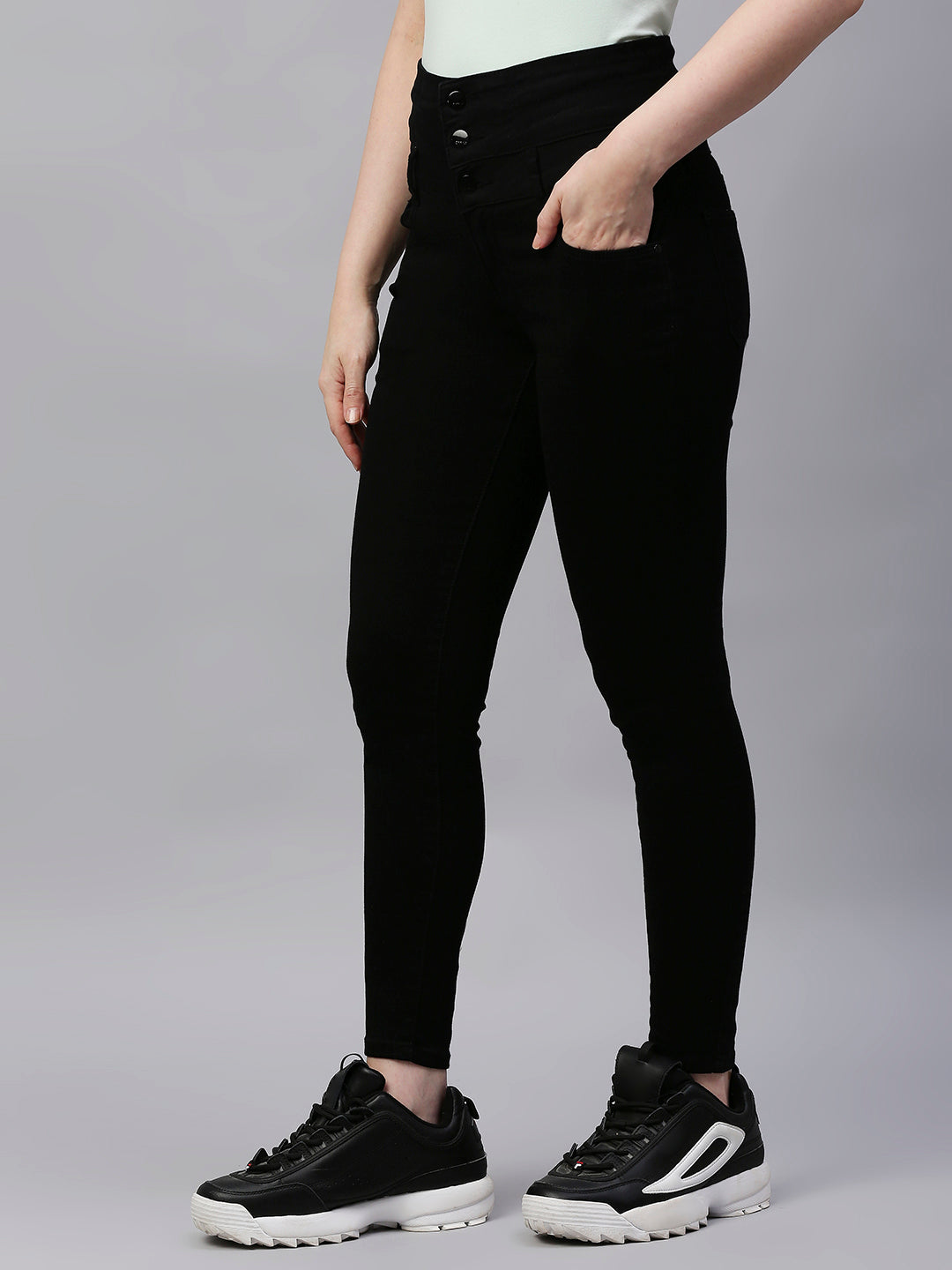 Women Black Super High-Rise Super Skinny Jeans