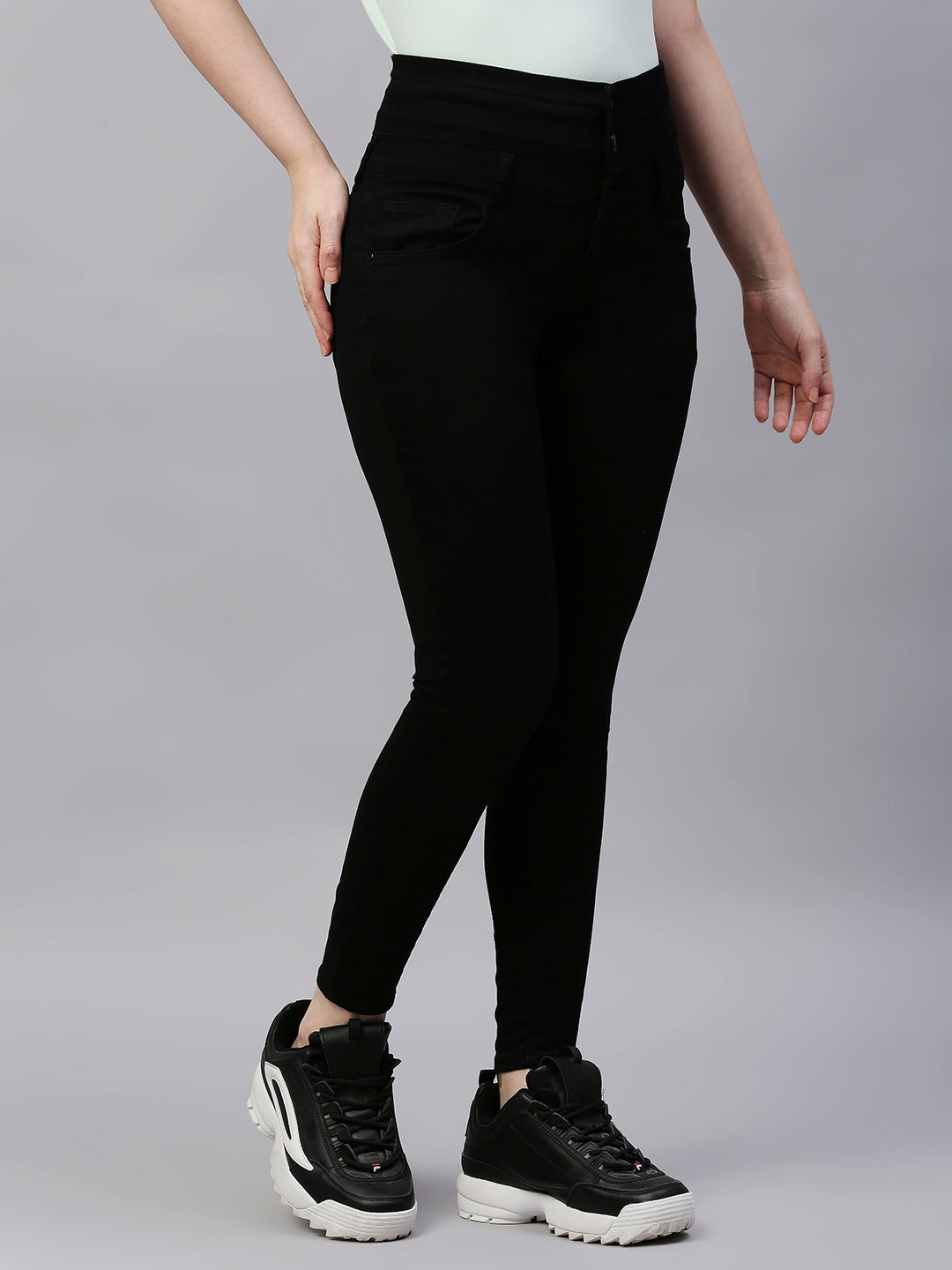 Women Black High-Rise Super Skinny Jeans