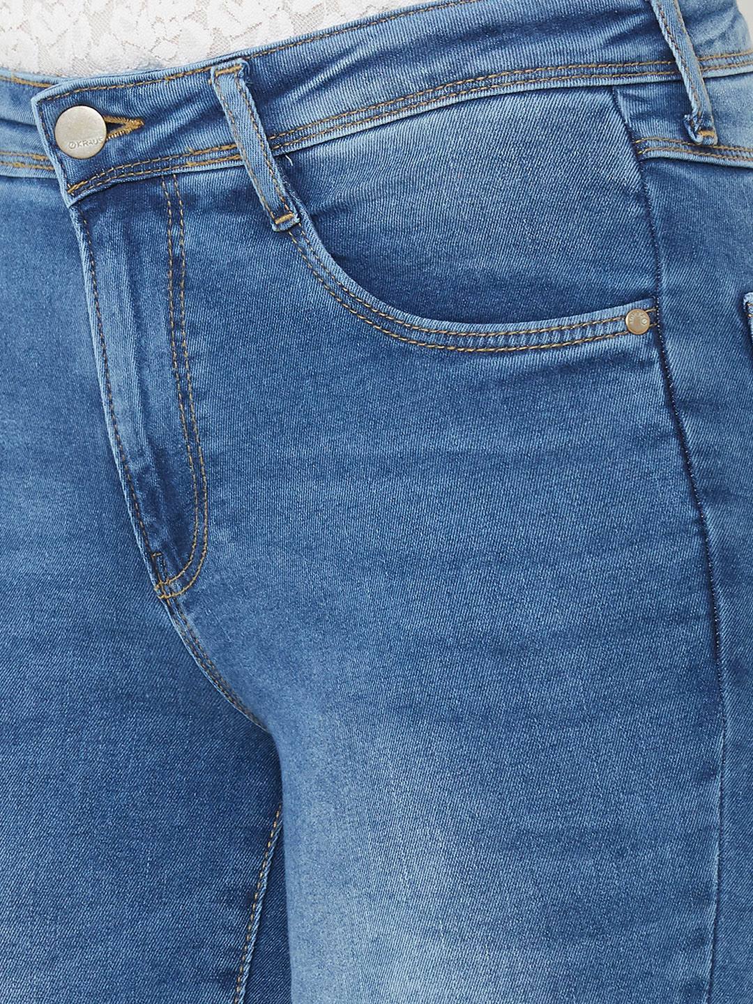 Women Blue High-Rise Crop Length Skinny Jeans
