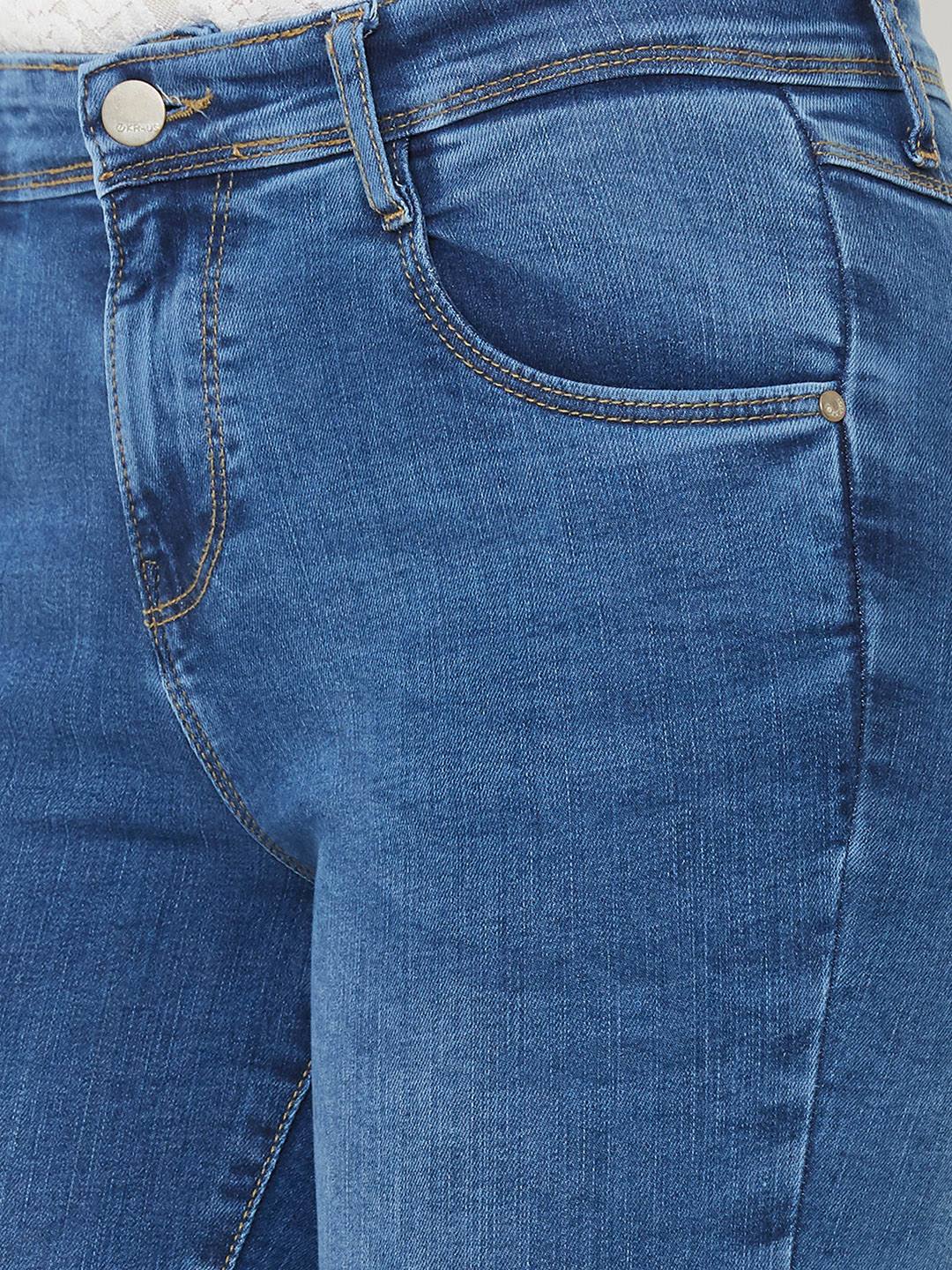 Women Blue High-Rise Crop Length Skinny Jeans