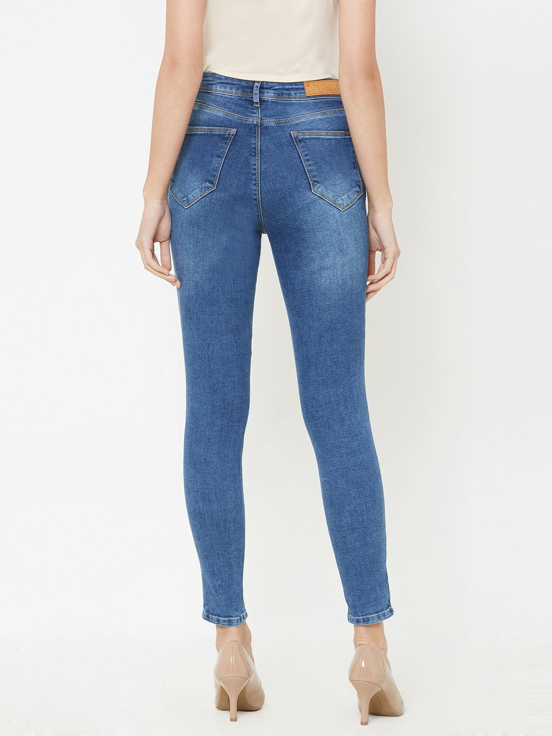 Women Blue High-Rise Skinny Jeans