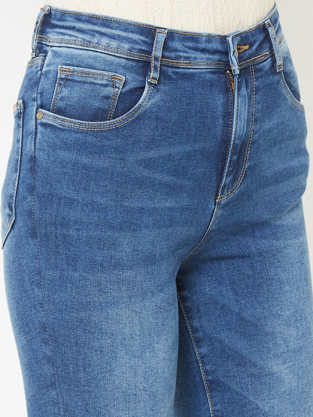 Women Blue High-Rise Skinny Jeans