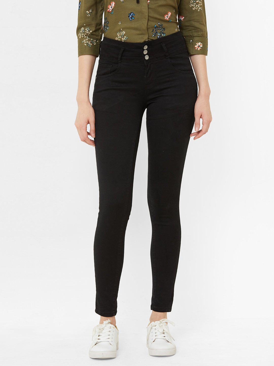 Women Black High-Rise Skinny Jeans