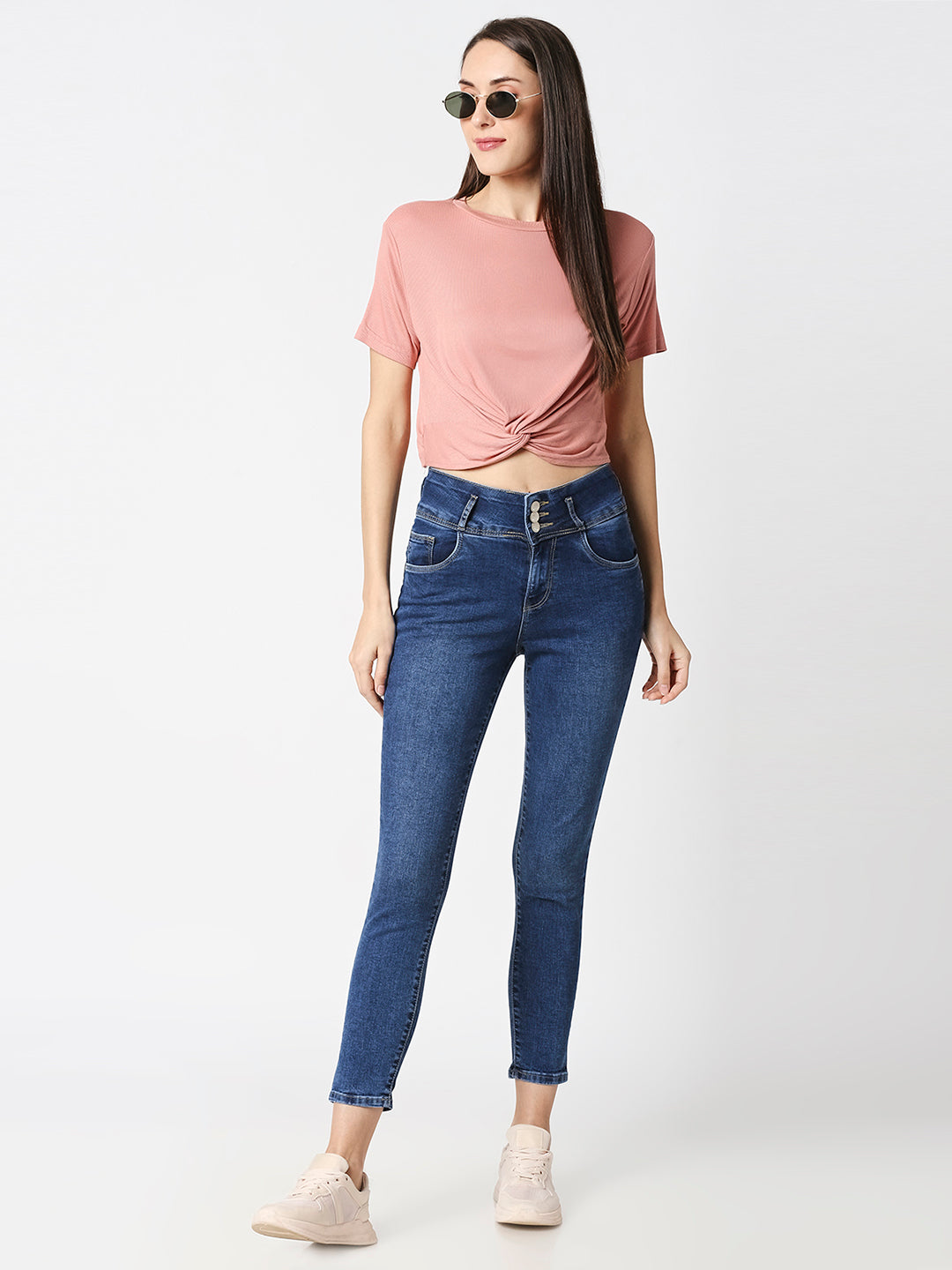 Women Blue High-Rise Skinny Jeans