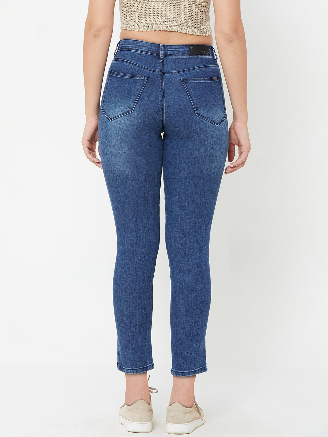 Women Blue High-Rise Super Straight Fit Jeans