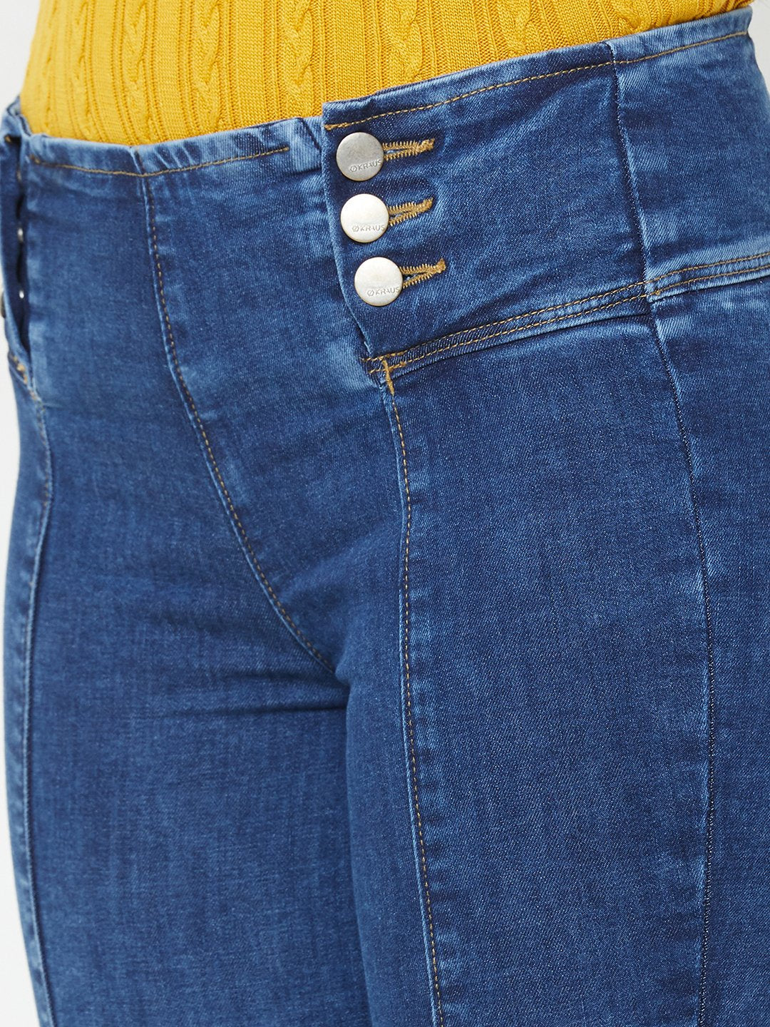 Women Blue High-Rise Skinny Jeans