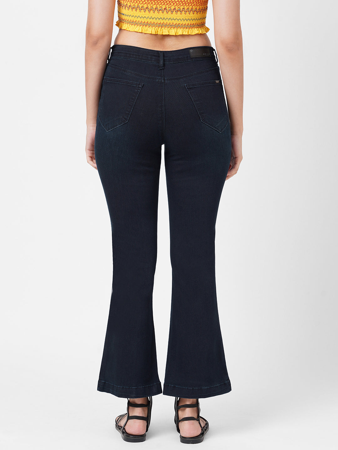 Women Navy High-Rise Flare Jeans