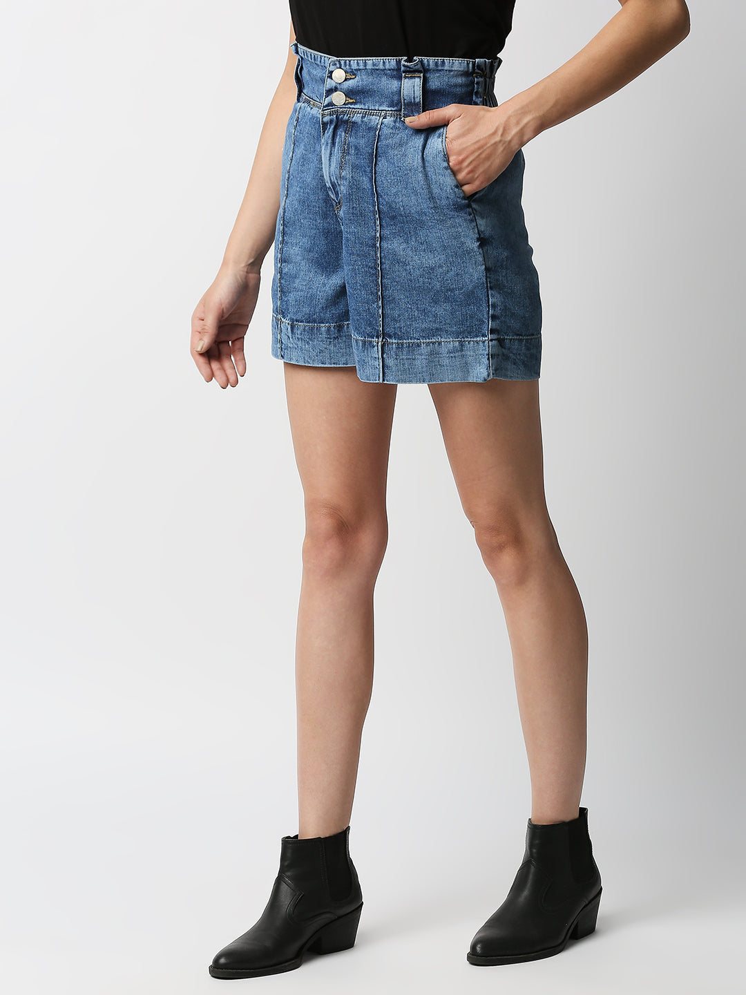 Women Blue Slim Fit Shorts